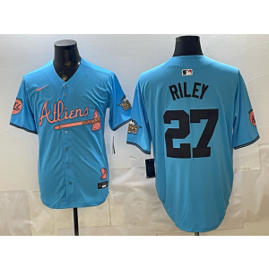 Atlanta Braves 27 Riley Blue 2026 City Connect Cool Base Men Jersey Atlanta Braves 27 Riley Blue 2026 City Connect Cool Base Men Jersey