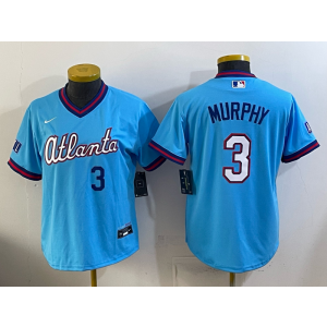 Atlanta Braves 3 Dale Murphy Blue 2026 City Connect Cool Base Youth Jersey