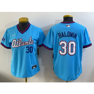 Atlanta Braves 30 Baldwin Powder 2026 City Connect Cool Base Women Jersey