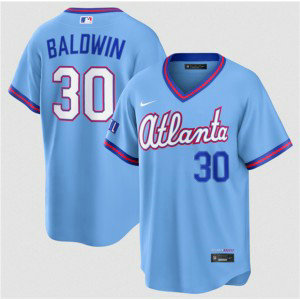 Atlanta Braves 30 Drake Baldwin Powder Blue 2026 City Connect Cool Base Men Jersey