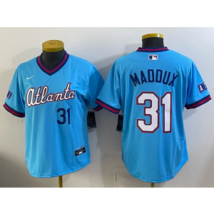 Atlanta Braves 31 Greg Maddux Blue 2026 City Connect Cool Base Women Jersey