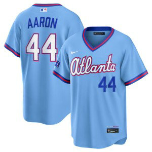 Atlanta Braves 44 Hank Aaron Powder Blue 2026 City Connect Cool Base Men Jersey Atlanta Braves 44 Hank Aaron Powder Blue 2026 City Connect Cool Base Men Jersey