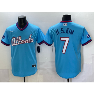 Atlanta Braves 7 H.S.KIM Blue 2026 City Connect Cool Base Men Jersey