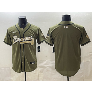 Atlanta Braves Blank Olive Salute to Service Cool Base Men Jersey