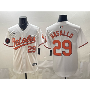 Baltimore Orioles 29 Basallo White Cool Base Men Jersey Baltimore Orioles 29 Basallo White Cool Base Men Jersey