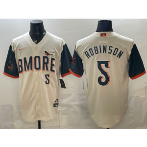 Baltimore Orioles 5 Brooks Robinson Natural 2026 City Connect Cool Base Men Jersey Baltimore Orioles 5 Brooks Robinson Natural 2026 City Connect Cool Base Men Jersey