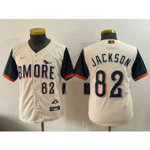 Baltimore Orioles 82 Jackson Natural 2026 City Connect Cool Base Youth Jersey