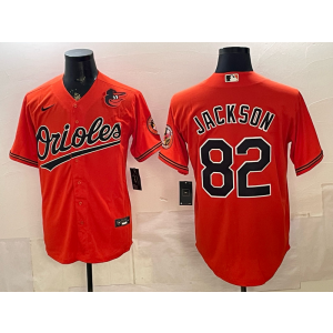 Baltimore Orioles 82 Jackson Orange Cool Base Men Jersey