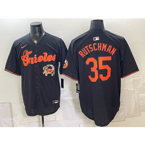 Baltimore Orioles x Crab 35 Adley Rutschman Black Men Jersey