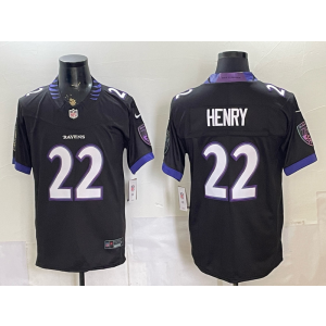 Baltimore Ravens 22 Derrick Henry Black 2026 New F.U.S.E. Vapor Limited Men Jersey