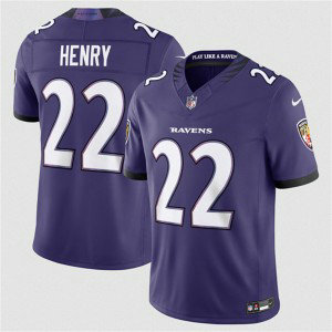 Baltimore Ravens 22 Derrick Henry Purple 2026 New F.U.S.E. Vapor Limited Men Jersey