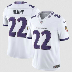 Baltimore Ravens 22 Derrick Henry White 2026 New F.U.S.E. Vapor Limited Men Jersey