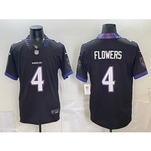 Baltimore Ravens 4 Zay Flowers Black 2026 New F.U.S.E. Vapor Limited Men Jersey