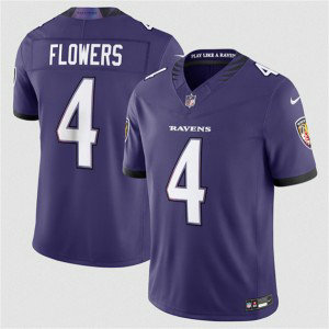 Baltimore Ravens 4 Zay Flowers Purple 2026 New F.U.S.E. Vapor Limited Men Jersey