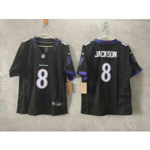 Baltimore Ravens 8 Lamar Jackson Black 2026 New F.U.S.E. Vapor Limited Women Jersey