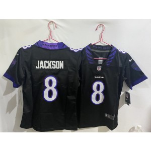 Baltimore Ravens 8 Lamar Jackson Black 2026 New Vapor Limited Youth Jersey