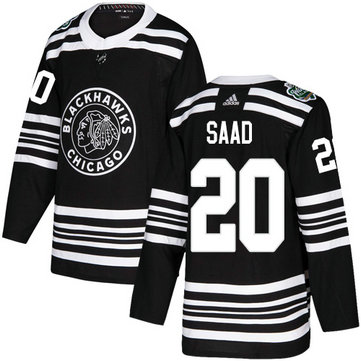 Blackhawks #20 Brandon Saad Black Authentic 2019 Winter Classic Stitched Hockey Jersey