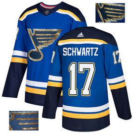 Blues 17 Jaden Schwartz Blue Glittery Edition Adidas Jersey