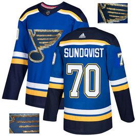 Blues 70 Oskar Sundqvist Blue Glittery Edition Adidas Jersey