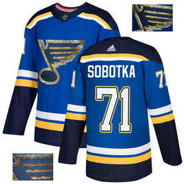 Blues 71 Vladimir Sobotka Blue Glittery Edition Adidas Jersey