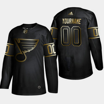 Blues Customized Black Gold Adidas Jersey