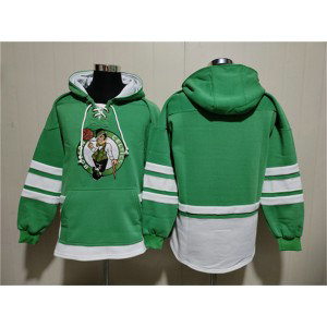 Boston Celtics Blank Green Lace-Up Pullover Hoodie