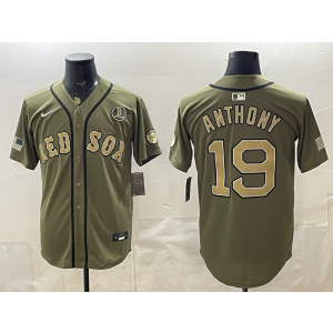 Boston Red Sox 19 Anthony Olive Salute to Service Cool Base Men Jersey