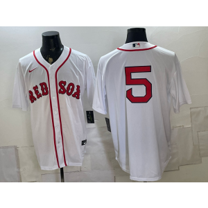 Boston Red Sox 5 White Men Jersey