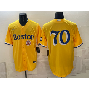 Boston Red Sox 70 Tolle Yellow Men Jersey