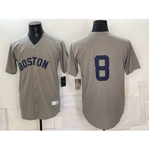 Boston Red Sox 8 Grey Men Jersey