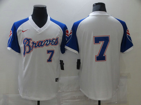 Braves 7 Dansby Swanson White Nike Turn Back The Clock Jersey