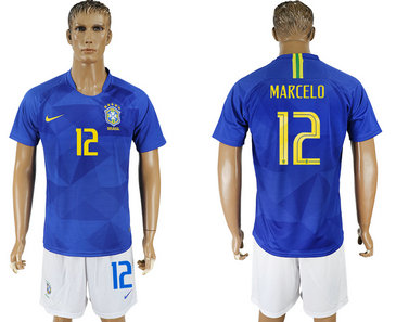 Brazil 12 MARCELO Away 2018 FIFA World Cup Soccer Jersey