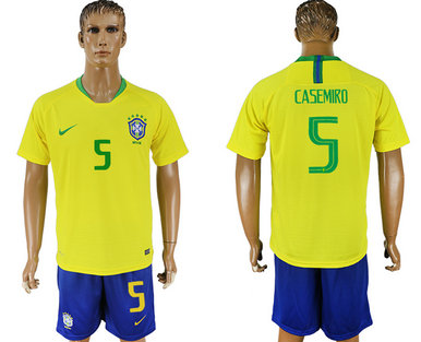 Brazil 5 CASEMIRO Home 2018 FIFA World Cup Soccer Jersey Brazil 5 CASEMIRO Home 2018 FIFA World Cup Soccer Jersey