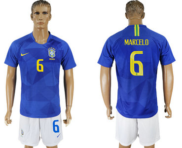 Brazil 6 MARCELO Away 2018 FIFA World Cup Soccer Jersey Brazil 6 MARCELO Away 2018 FIFA World Cup Soccer Jersey