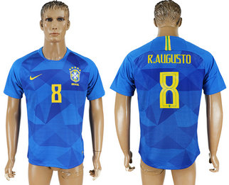 Brazil 8 R.AUGUSTO Away 2018 FIFA World Cup Thailand Soccer Jersey Brazil 8 R.AUGUSTO Away 2018 FIFA World Cup Thailand Soccer Jersey