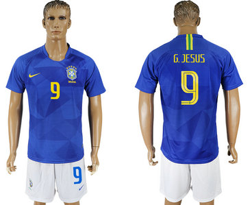 Brazil 9 G. JESUS Away 2018 FIFA World Cup Soccer Jersey