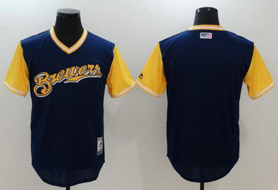 Brewers Majestic Navy 2017 Players Weekend Team Nickname Jersey