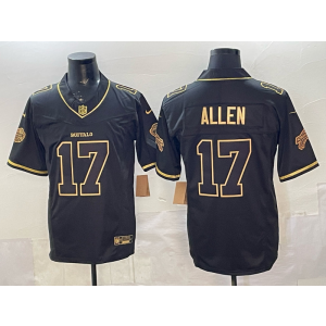 Buffalo Bills 17 Allen Black Gold F.U.S.E. Vapor Limited Men Jersey