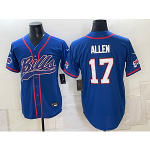 Buffalo Bills 17 Josh Allen Blue Baseball Vapor Limited Men Jersey