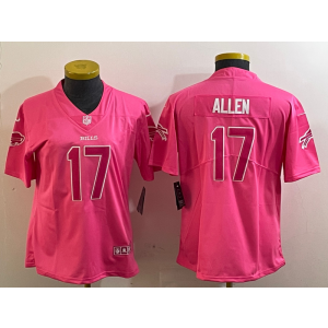 Buffalo Bills 17 Josh Allen Pink Vapor Limited Women Jersey(Run Small)