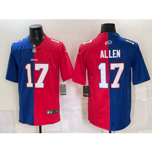 Buffalo Bills 17 Josh Allen Red Blue Split Vapor Limited Men Jersey