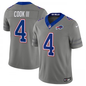 Buffalo Bills 4 James Cook III Gray 2026 Nickel City F.U.S.E. Vapor Limited Men Jersey