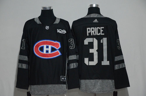 Canadiens 31 Carey Price Black 1917-2017 100th Anniversary Adidas Jersey