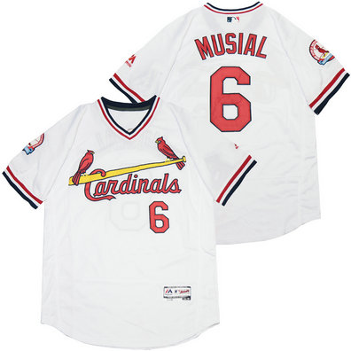 Cardinals 6 Stan Musial White Flexbase Jersey