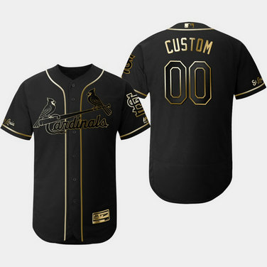 Cardinals Customized Black Gold Flexbase Jersey