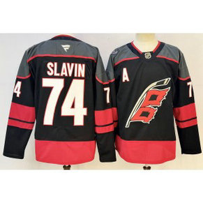 Carolina Hurricanes 74 Slavin Black Men Jersey