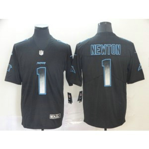 Carolina Panthers 1 Cam Newton Black 2019 Smoke Fashion Limited Men Jersey