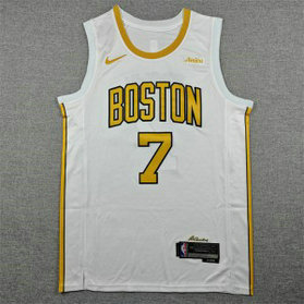 Celtics 7 Brown White Gold City Men Jersey