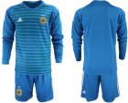 Cheap Argentina Blank Blue Long Sleeves Goalkeeper Soccer Country Jersey