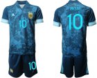 Cheap Men 2020-2021 Season National team Argentina away blue 10 Soccer Jersey